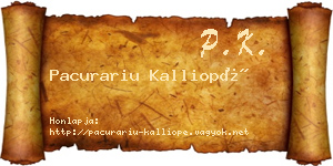 Pacurariu Kalliopé névjegykártya